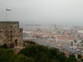 The old Moorish castle overlooking the modern port of Gibraltar.