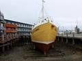 Dry docked fishing baot in Rekjavik.