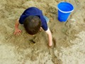 Digging through the sand seemed to be the coolest thing to do with the under 6 crowd.