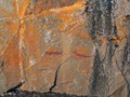 Ancient pictographs on cliffsides off Lake Superior.