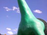 The big Sinclair dinosaur in Lake Delton, WI, is the first of many large fiberglass animals along I-90.