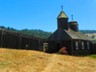 A Russian orthodox church in Fort Ross, constructed with mighty redwood beams.