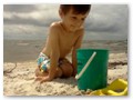 Swimming at Biloxi beach was not as much fun as building sand castles.