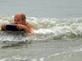 The least graceful use of a boogie board ever.