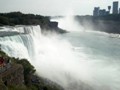 The view from Niagara Falls, NY, of the American and Horseshoe Falls.