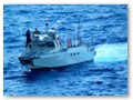 The friendly Mexican pilot boat, armed with machine guns.