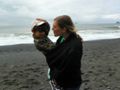 Mommy and Andrew at Mora Beach.