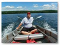 We rent outboards from the Star Lake Store and bring them to the Woodlands.